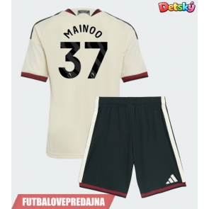 Lacne Dětský Futbalové dres Manchester United Kobbie Mainoo #37 2026-27 Krátky Rukáv - Tretina (+ trenírky)